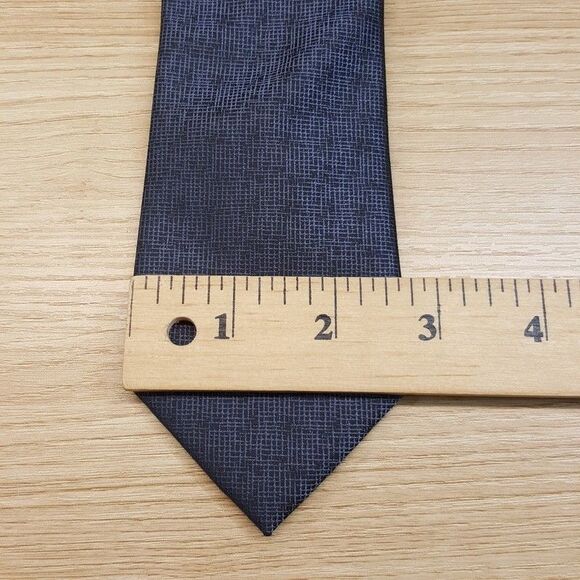 ALFANI Mens Neck Tie Black Charcoal Crosshatch Grid Slim Modern Classic - Picture 5 of 6